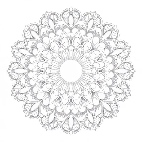 Beispiel-Mandala schwarze Linien auf weißem Hintergrund