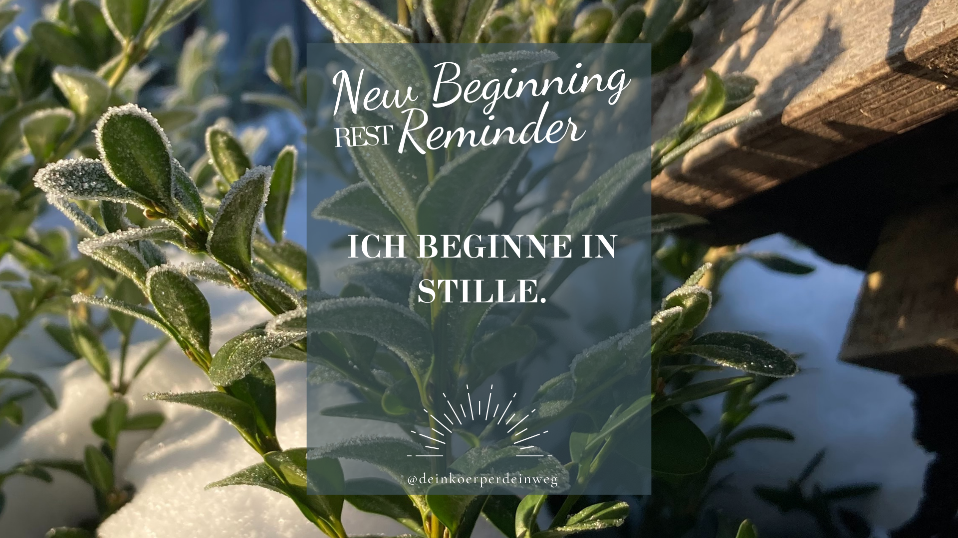 Ich beginne das neue Jahr in Stille | Sunday Rest Reminder