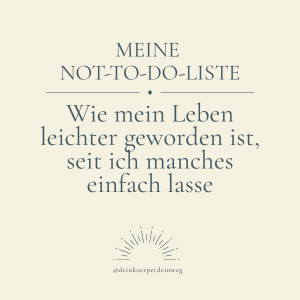 Meine Not-To-Do-Liste