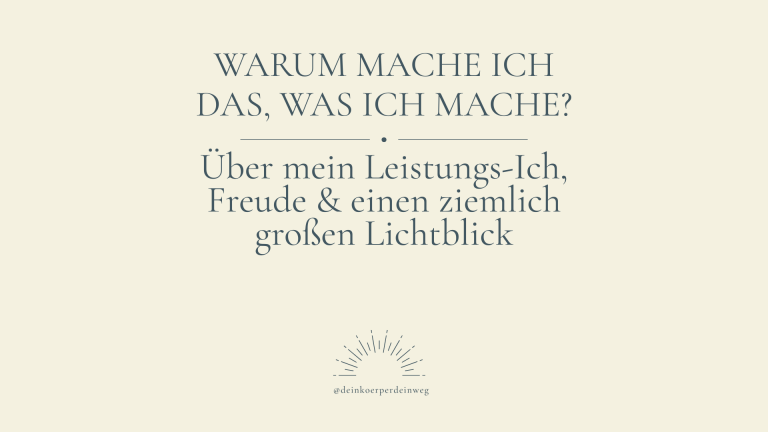 Warum mache ich, was ich mache?
