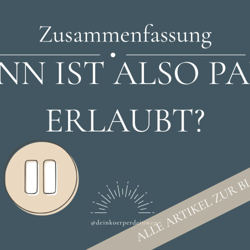 Zusammenfassung „Wann ist Pause erlaubt?" – Titelbild zur Blogparade mit Verlinkung zu allen 15 Artikeln