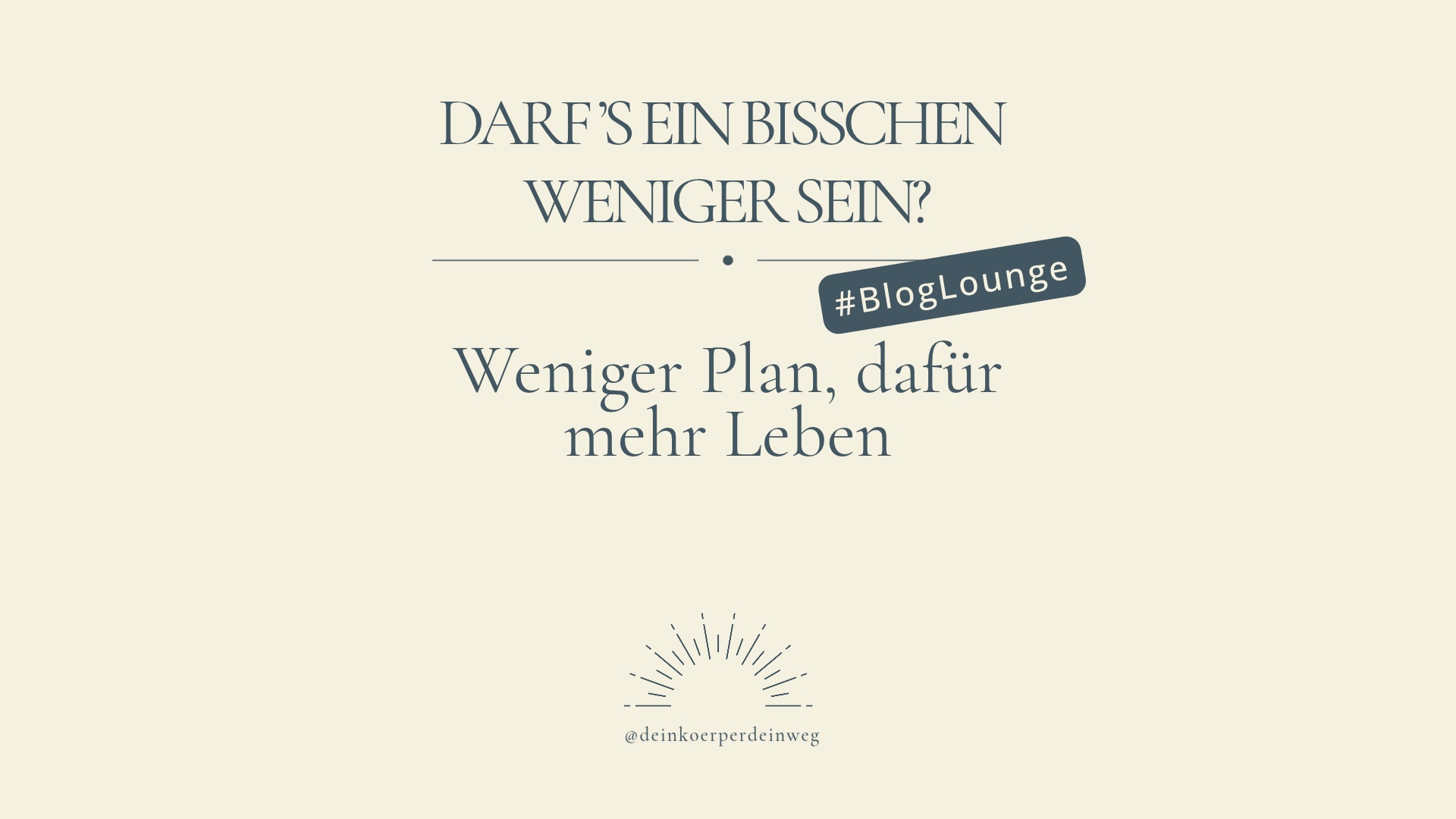 Darf’s ein bisschen weniger sein?